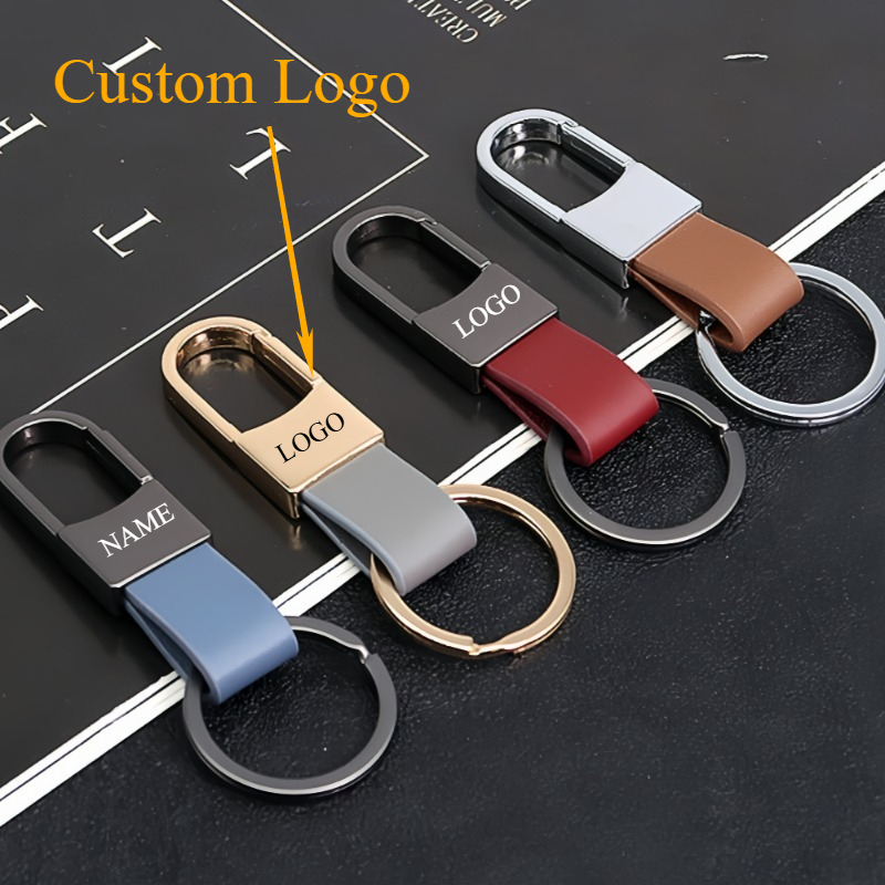 Men Accessories Logo - Mode lederen sleutelhangers aangepaste logo naam
