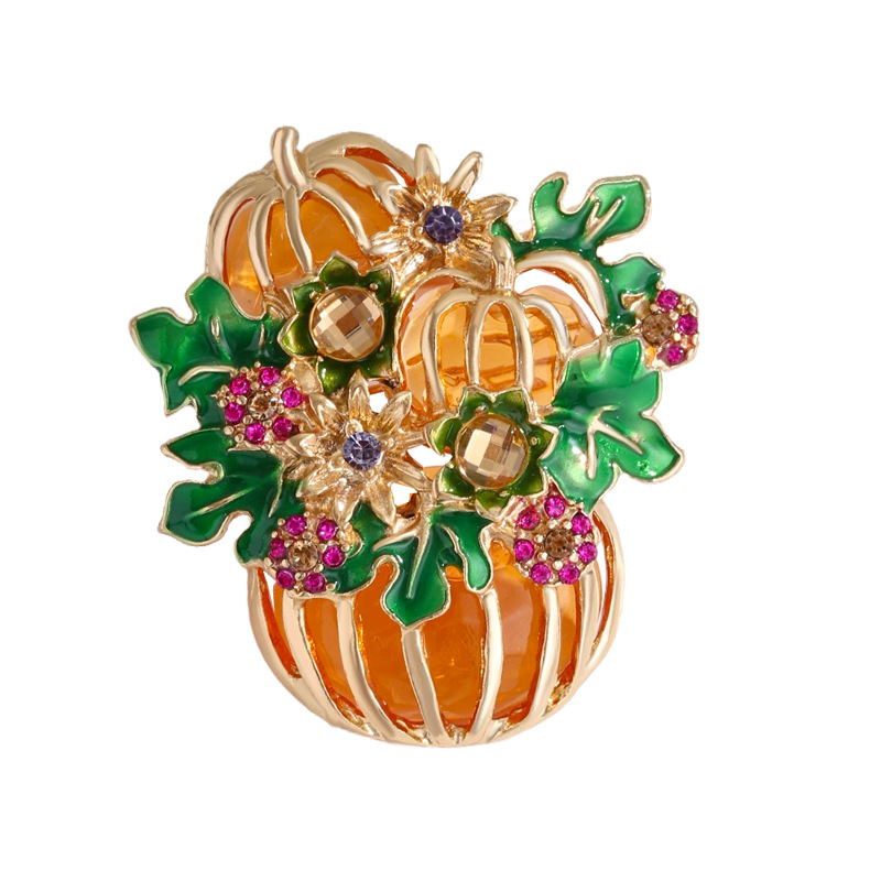 Men Accessories Bouquet - Emaille Pompoen Bloemboeket Mand Broches Voor