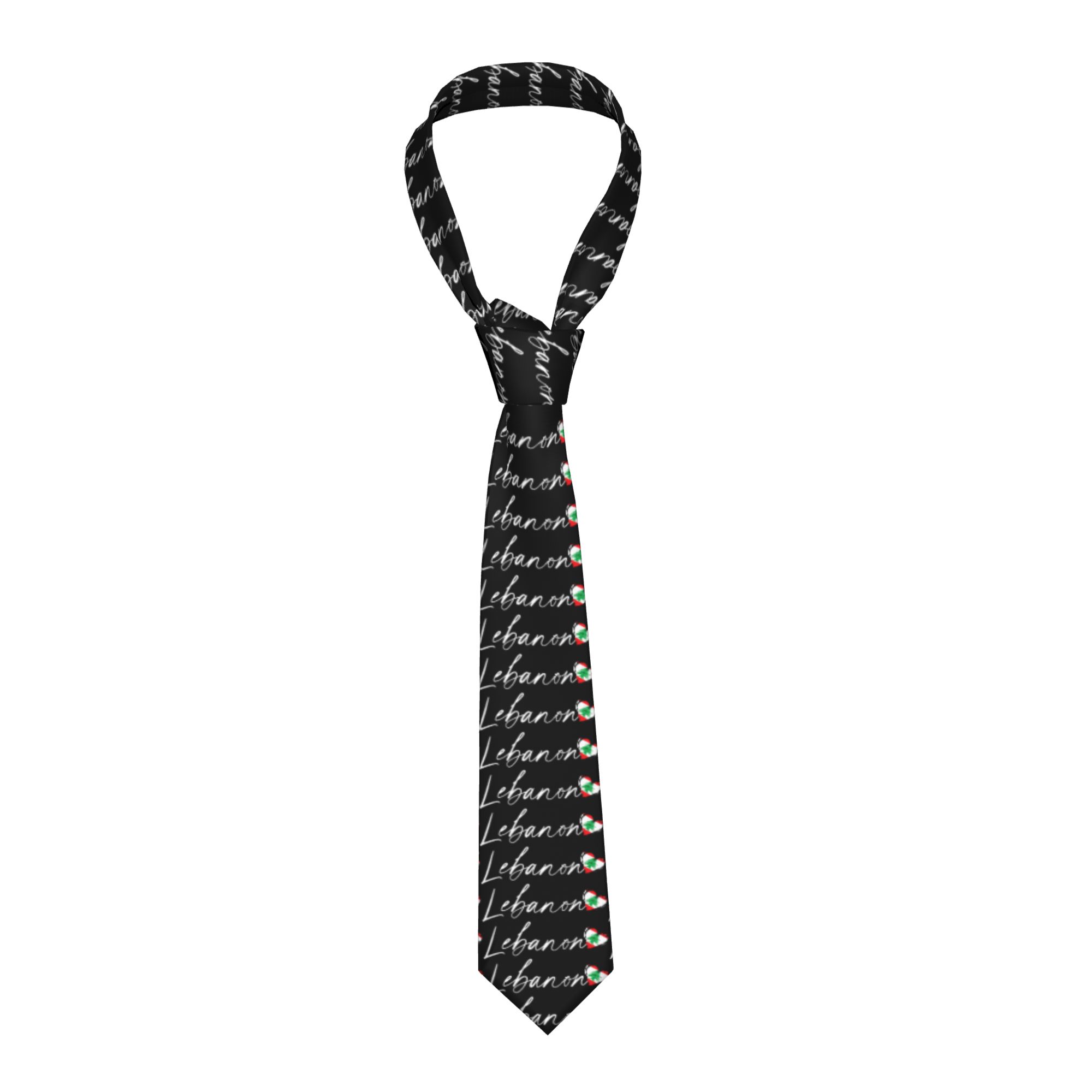 Men Accessories Lebanon - Herenstropdas Libanon Libanese vlag stropdassen Nieuwigheid