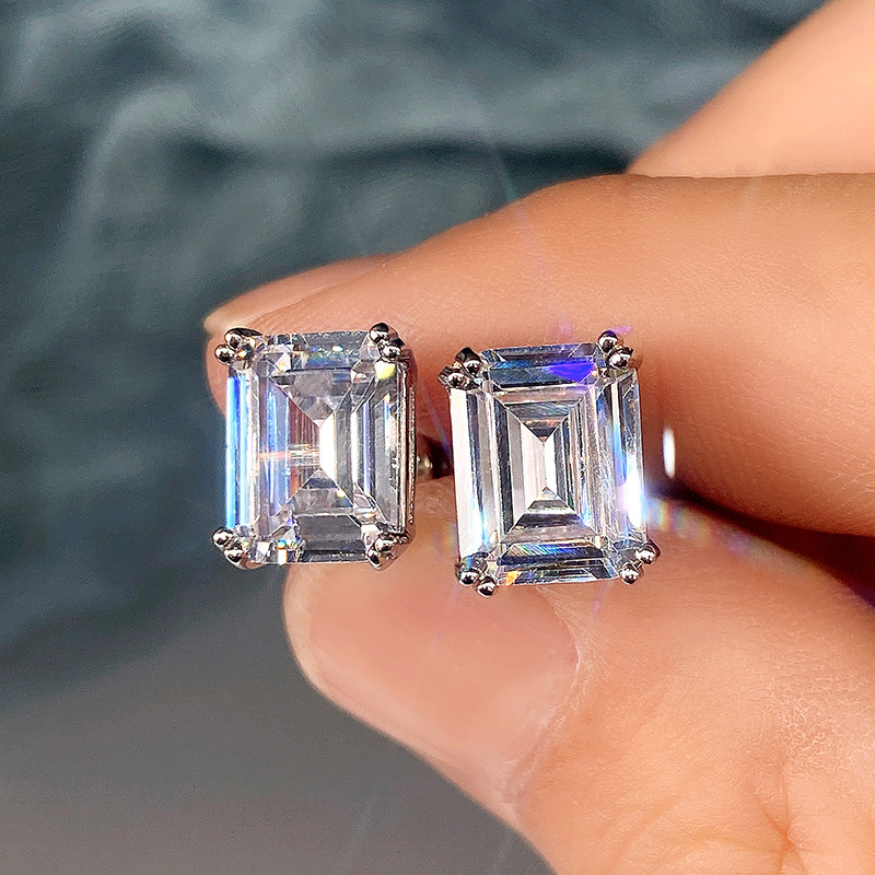 Men'S Accessories Jewelry Sale - Huitan Geometrisch Vierkant Zirkonia Kristal Oorknopjes