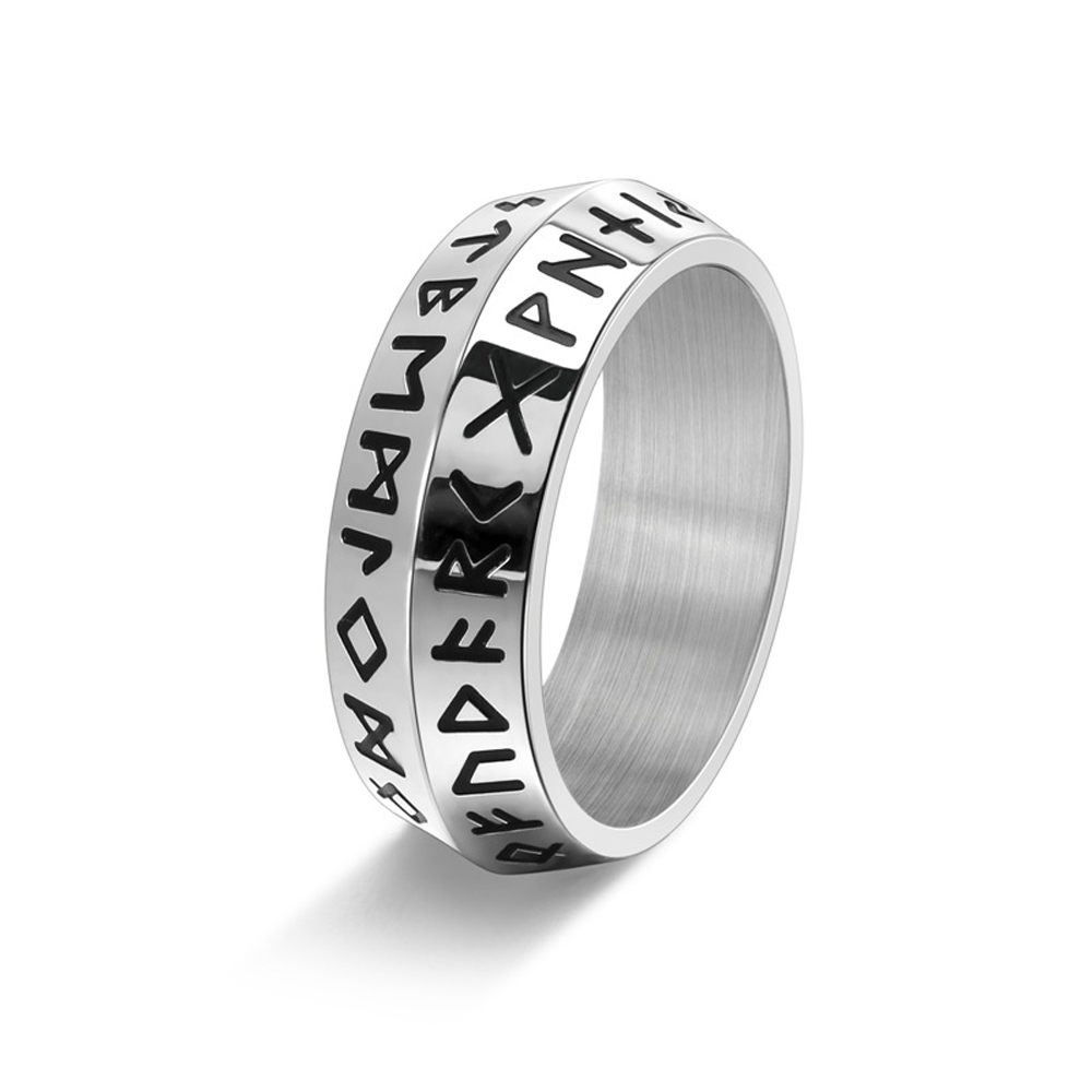 Men'S Accessories Hand Bands - Dubbele Bevel Edge Viking Ring Titanium
