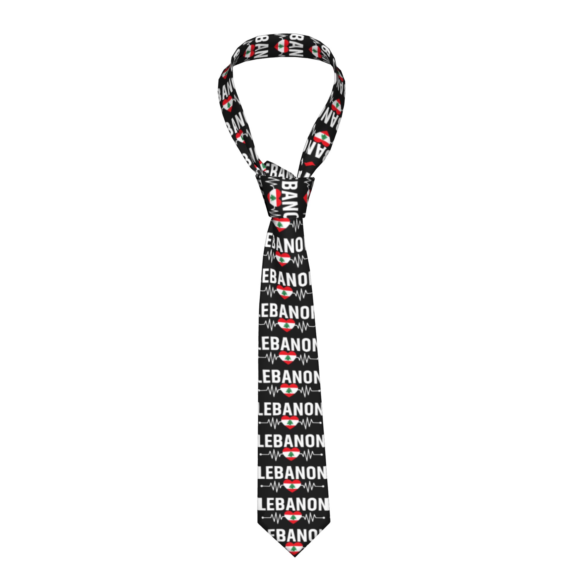 Men Accessories Lebanon - Libanon Heartbeat Libanese vlag stropdas ontwerp