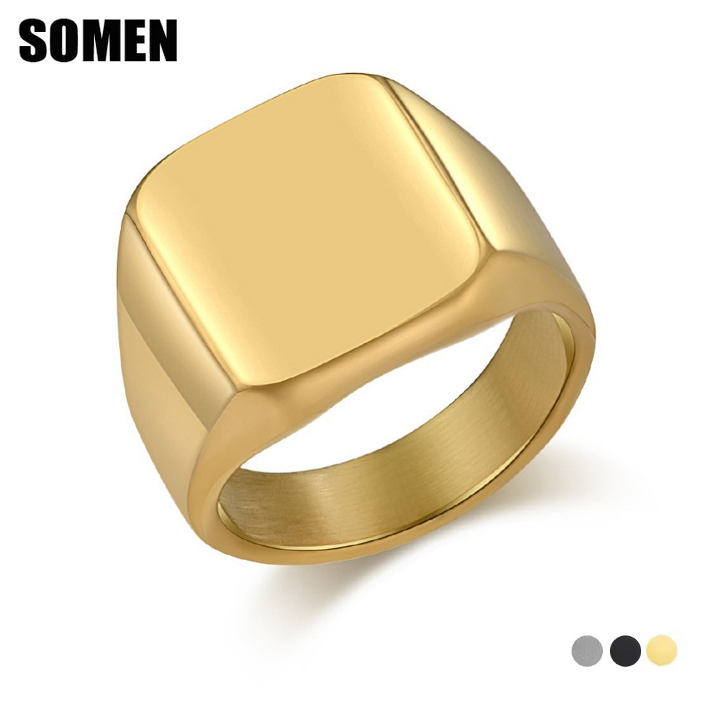 Signet Ring Men - Somen Signet Vierkante Wolfraamcarbide Ring Voor