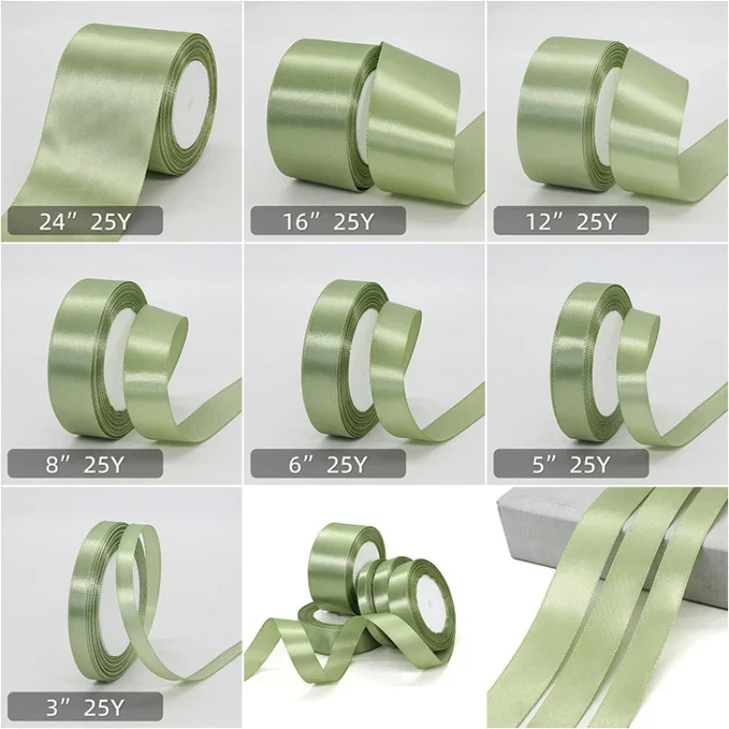 Men Accessories Bouquet - 25 yards Salie Groen Lint Legergroen