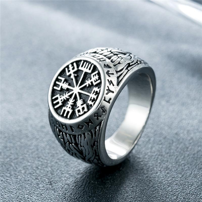 Signet Ring Men - Vintage Viking Rune Signet Scandinavn Ringen
