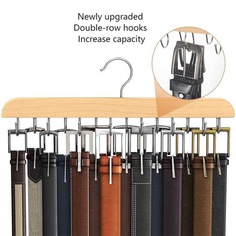 Men'S Accessories Organizer For Wardrobe - Houten Riemrek Vrouwen Opslag Hangers voor