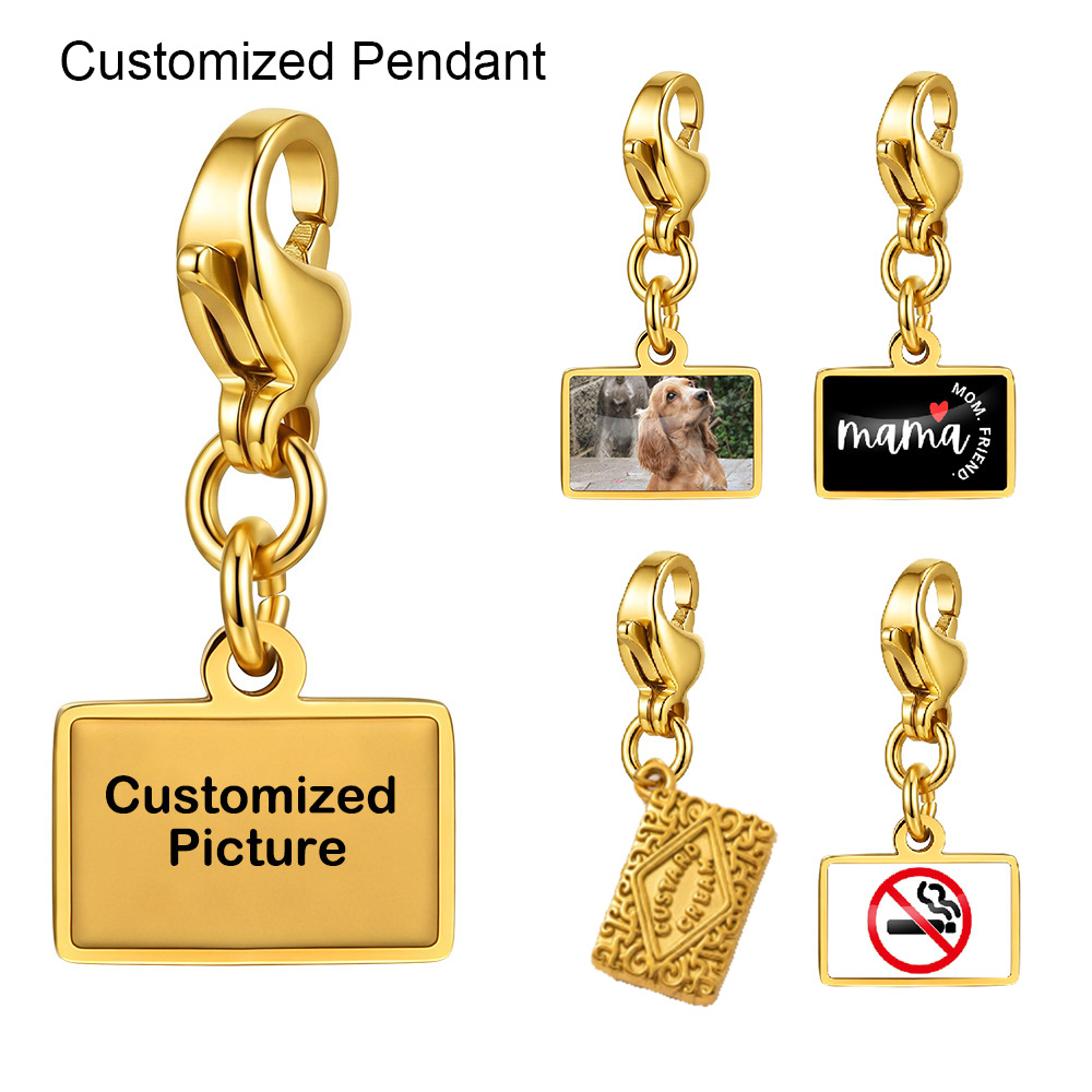 Men Accessories Logo - Modevierkant Gepersonaliseerde hanger bedel afbeelding foto