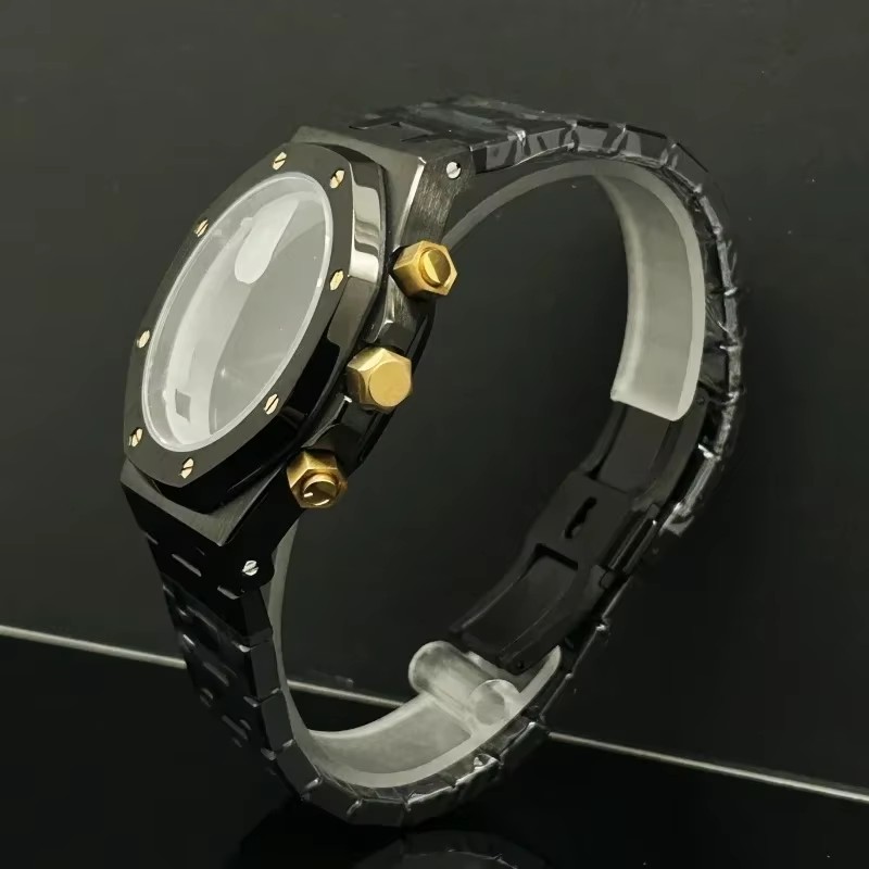 Men Accessories Logo - 41mm Rose Goud Zwart Horloge Mannen