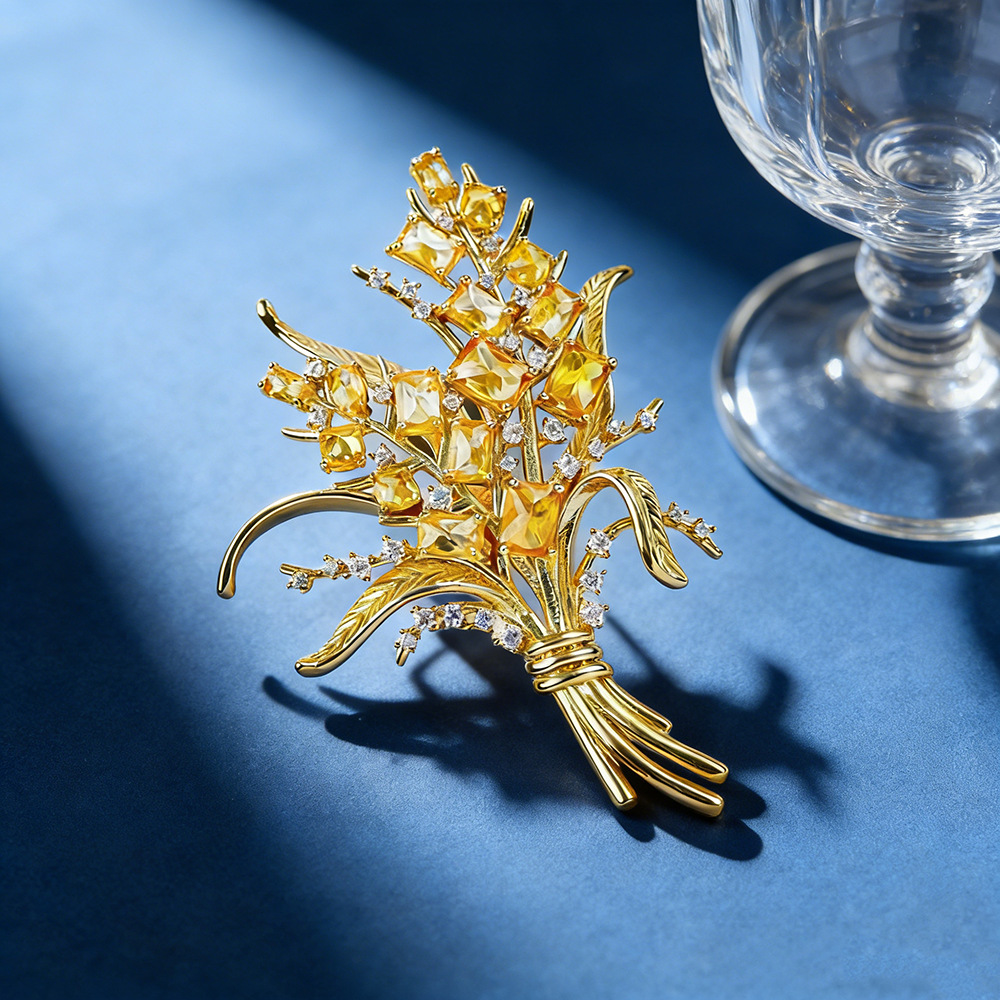 Men Accessories Bouquet - Mode Zirkoon Tarwe Oor Broches Voor