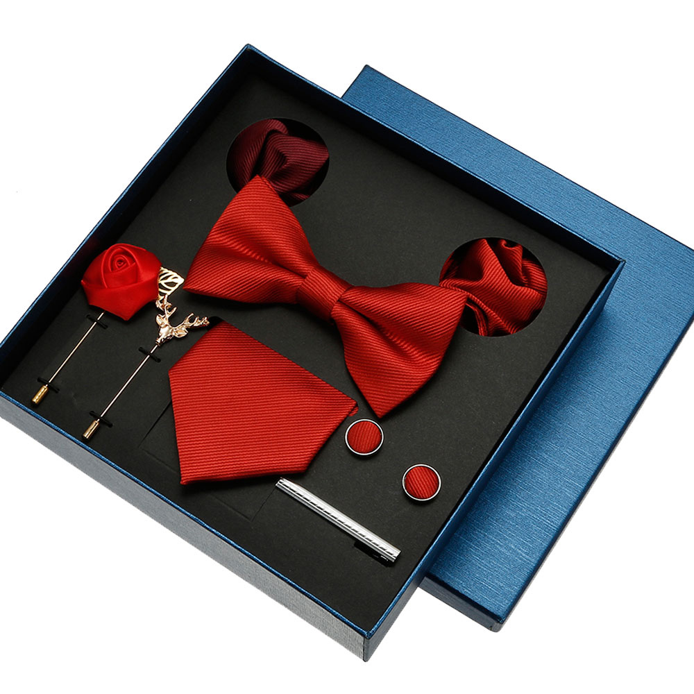 Neck Tie Set Box - Effen Stropdas Set Voor Mannen Effen
