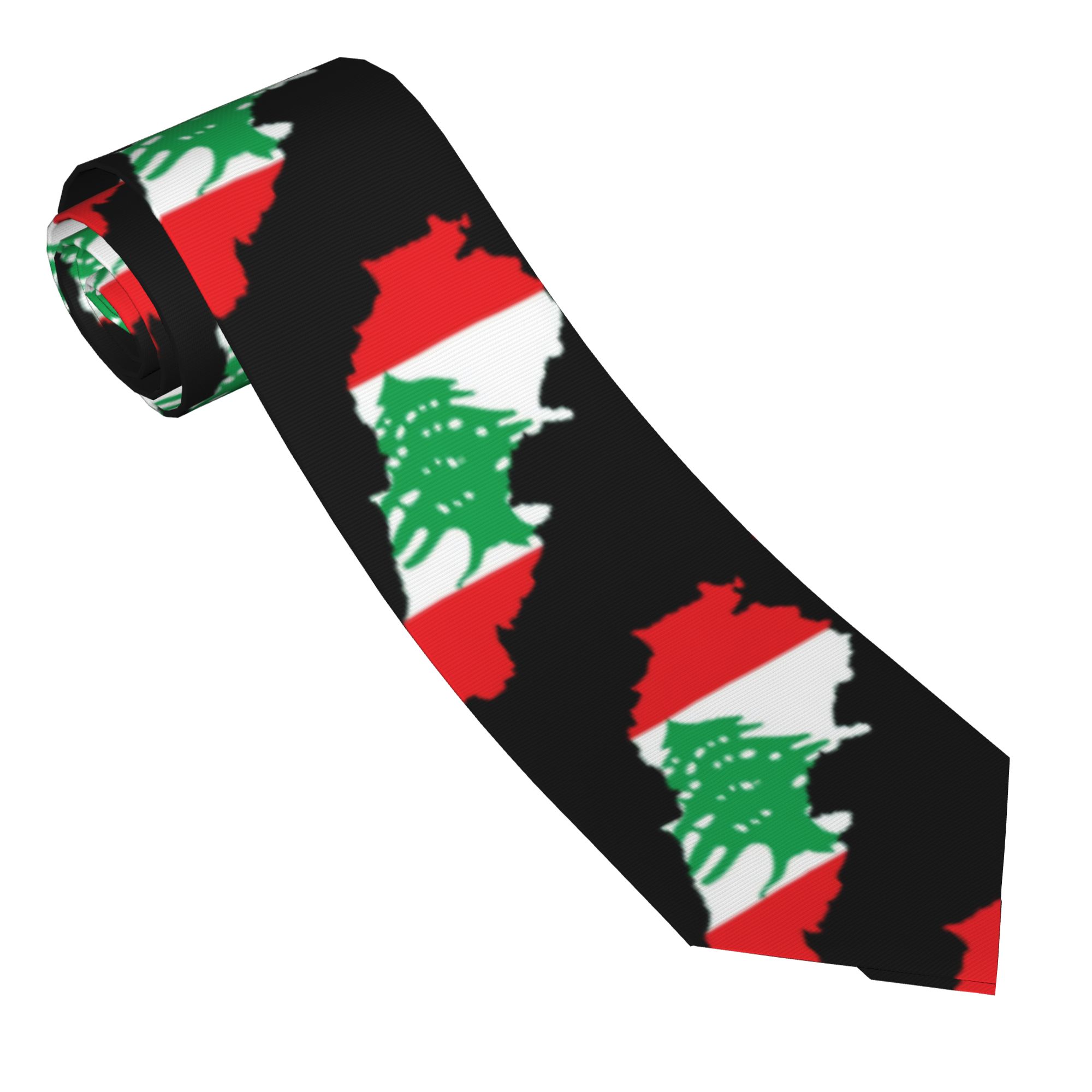 Men Accessories Lebanon - Vlagkaart van Libanon stropdas op maat