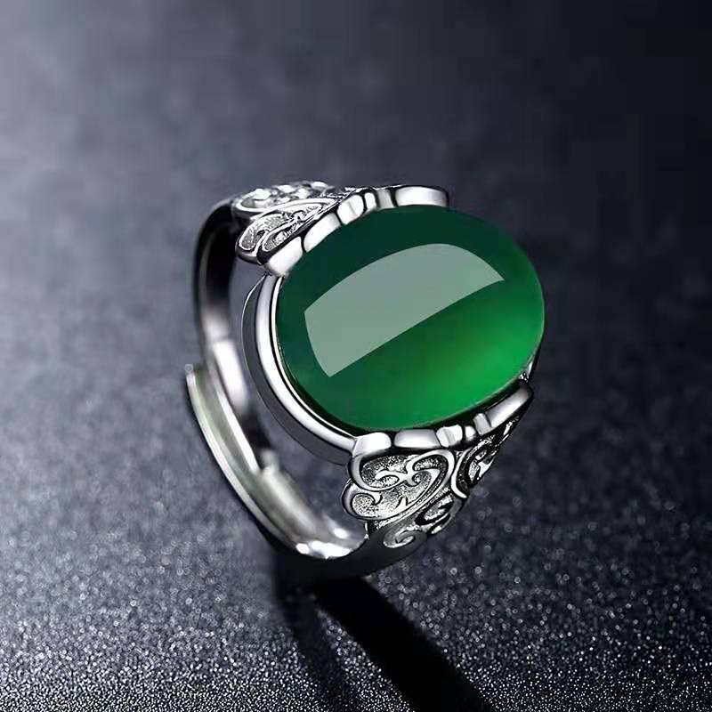 Men'S Accessories Hand Bands - Natuurlijke blauwe chalcedoon handgesneden ring modeboetiek
