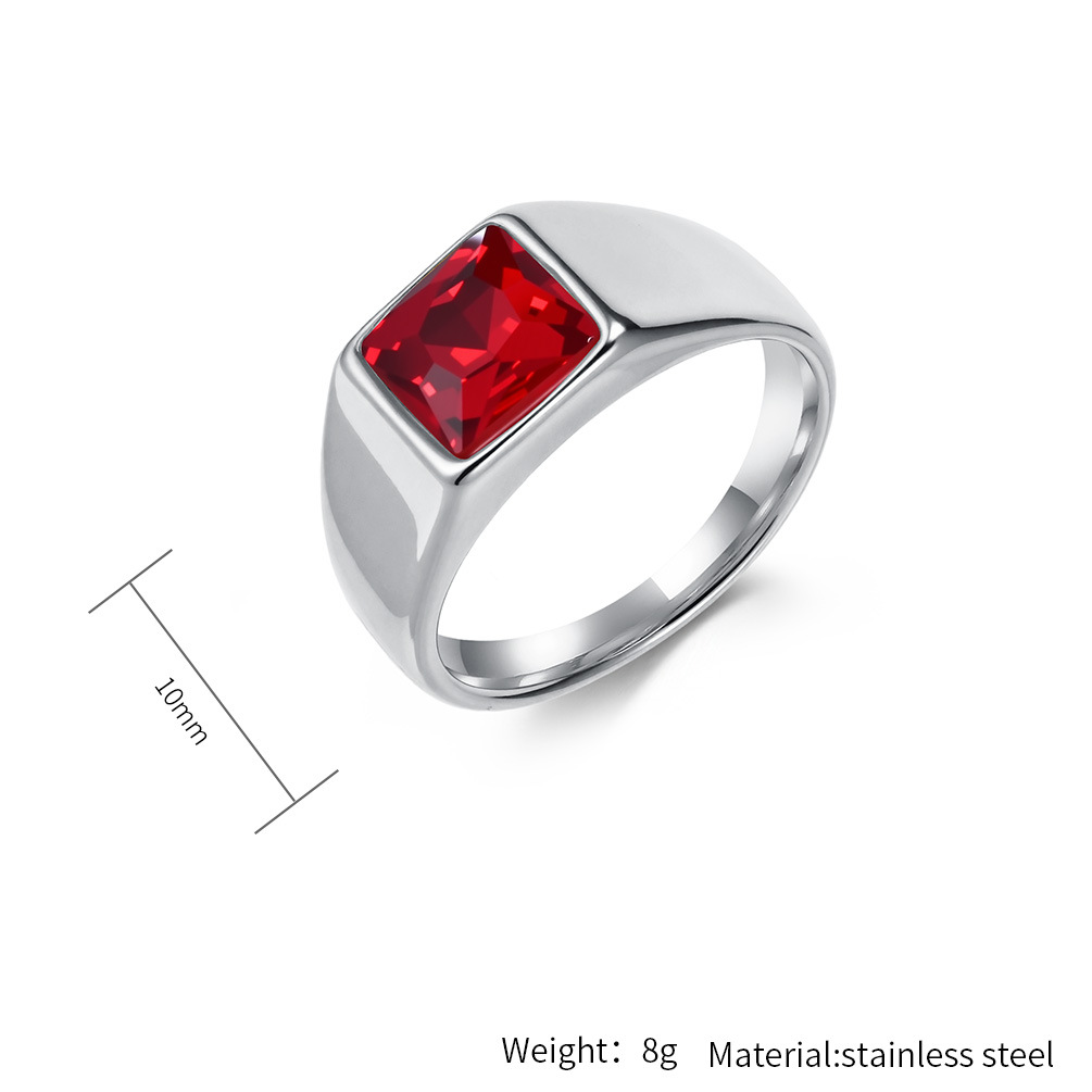 Roestvrij staal glanzende zirk - Signet Ring Men recensie en prijs