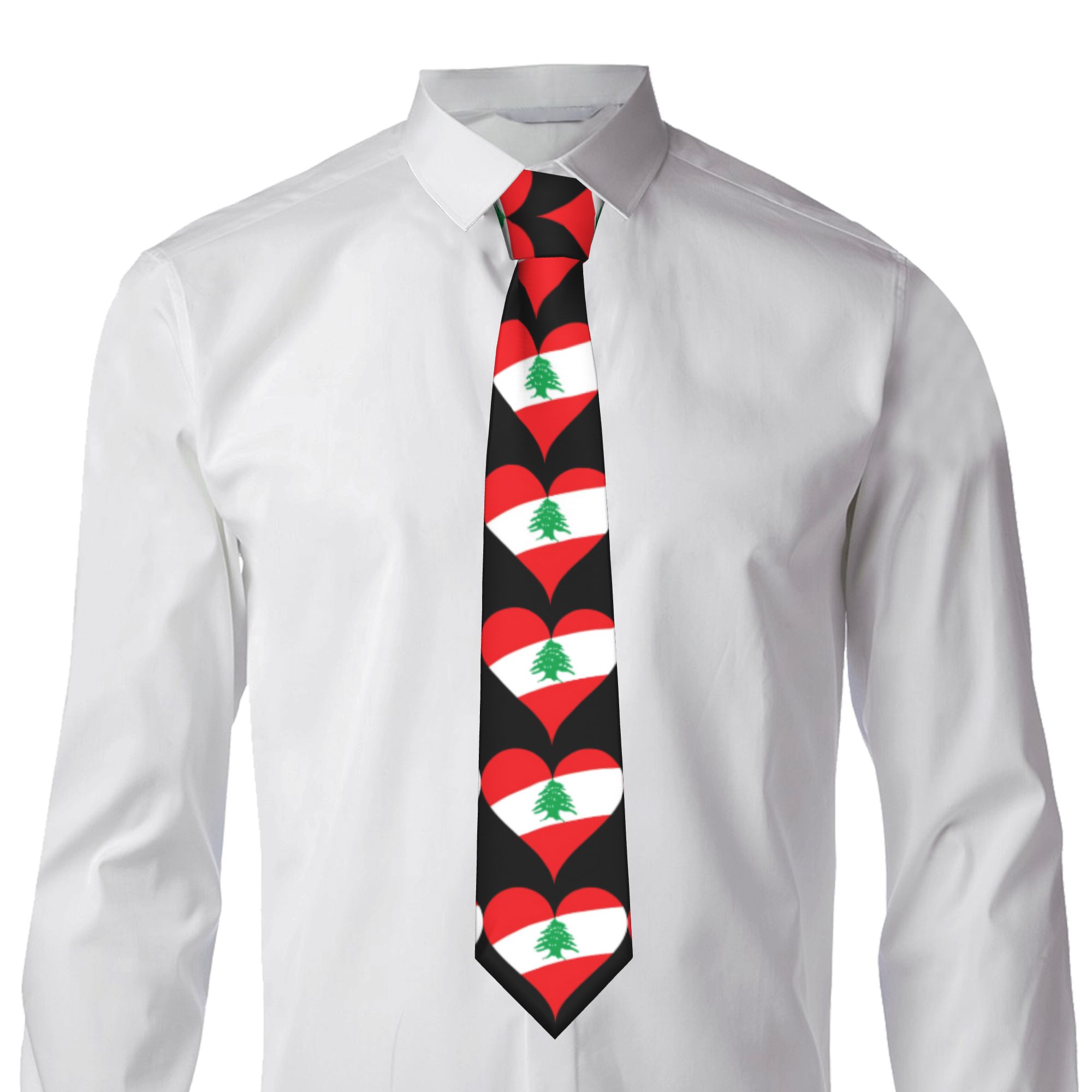 Libanon Vlag Hart Stropdas Bru - Men Accessories Lebanon recensie en prijs