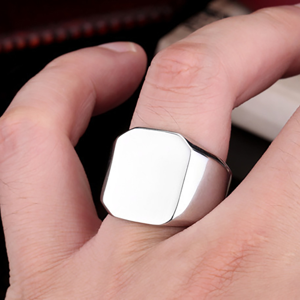 Gratis Graveren Nieuw Zilver/G - Signet Ring Men recensie en prijs