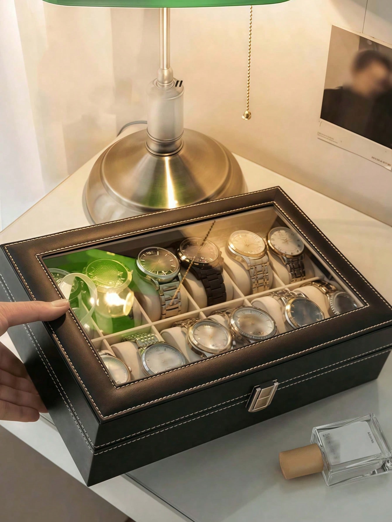 Leren horlogedoos met slot, gr - Men'S Accessories Rack recensie en prijs