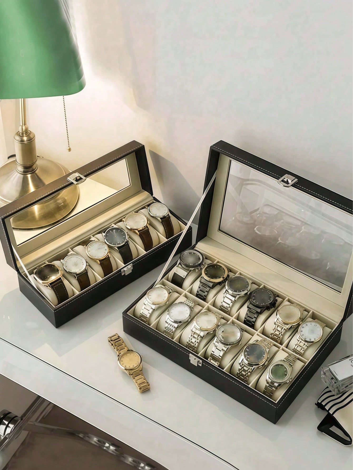 Leren horlogedoos met slot, gr - Men'S Accessories Rack recensie en prijs