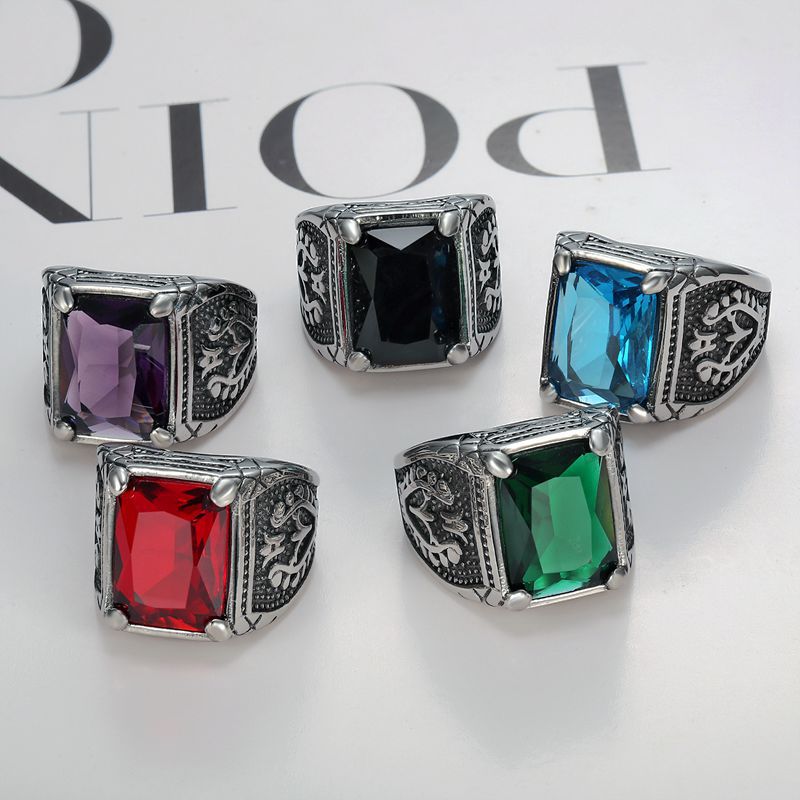 Zilver Kleur Mannen Rood Blauw - Signet Ring Men recensie en prijs