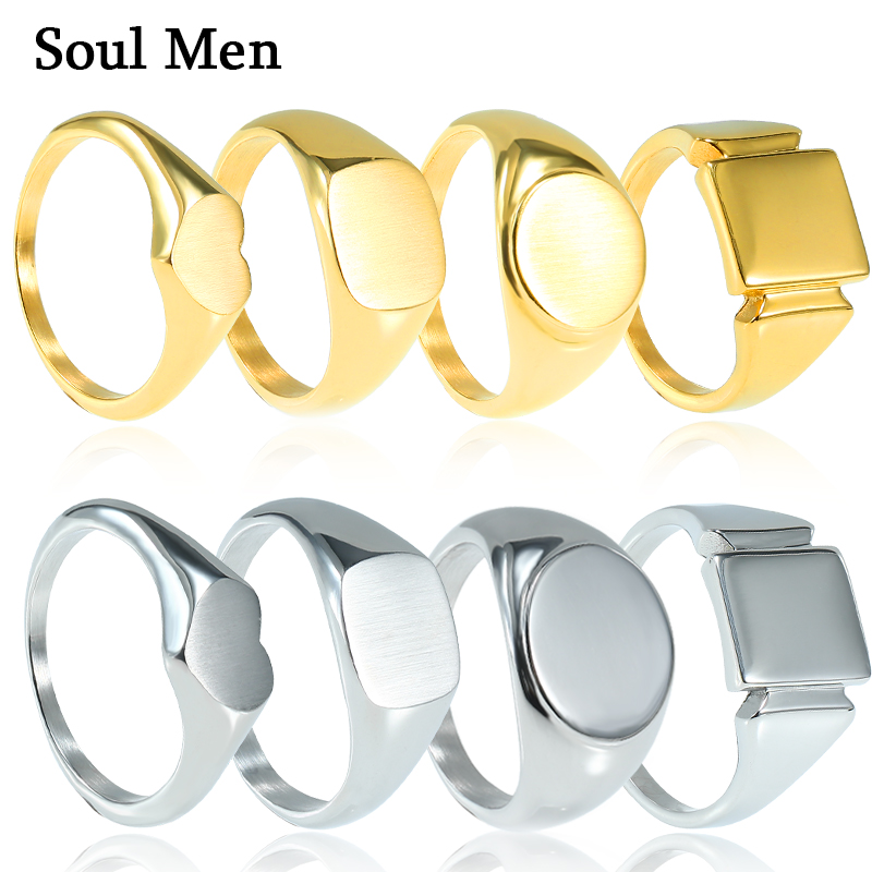 Soul Mannen Titanium Stalen Ri - Signet Ring Men recensie en prijs