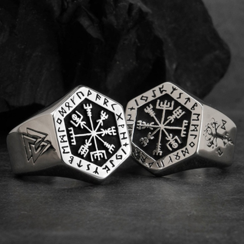 Vintage Viking Rune Signet Sca - Signet Ring Men recensie en prijs