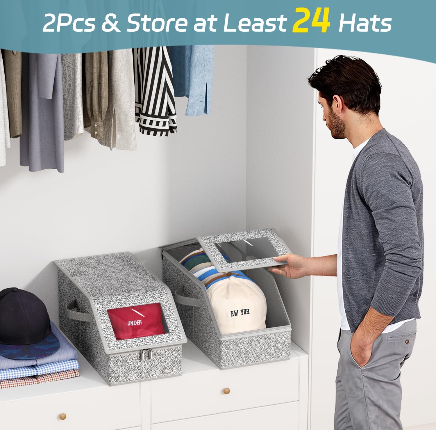 AOODA 2 STUKS Stapelbare Hoede - Men'S Accessories Rack recensie en prijs