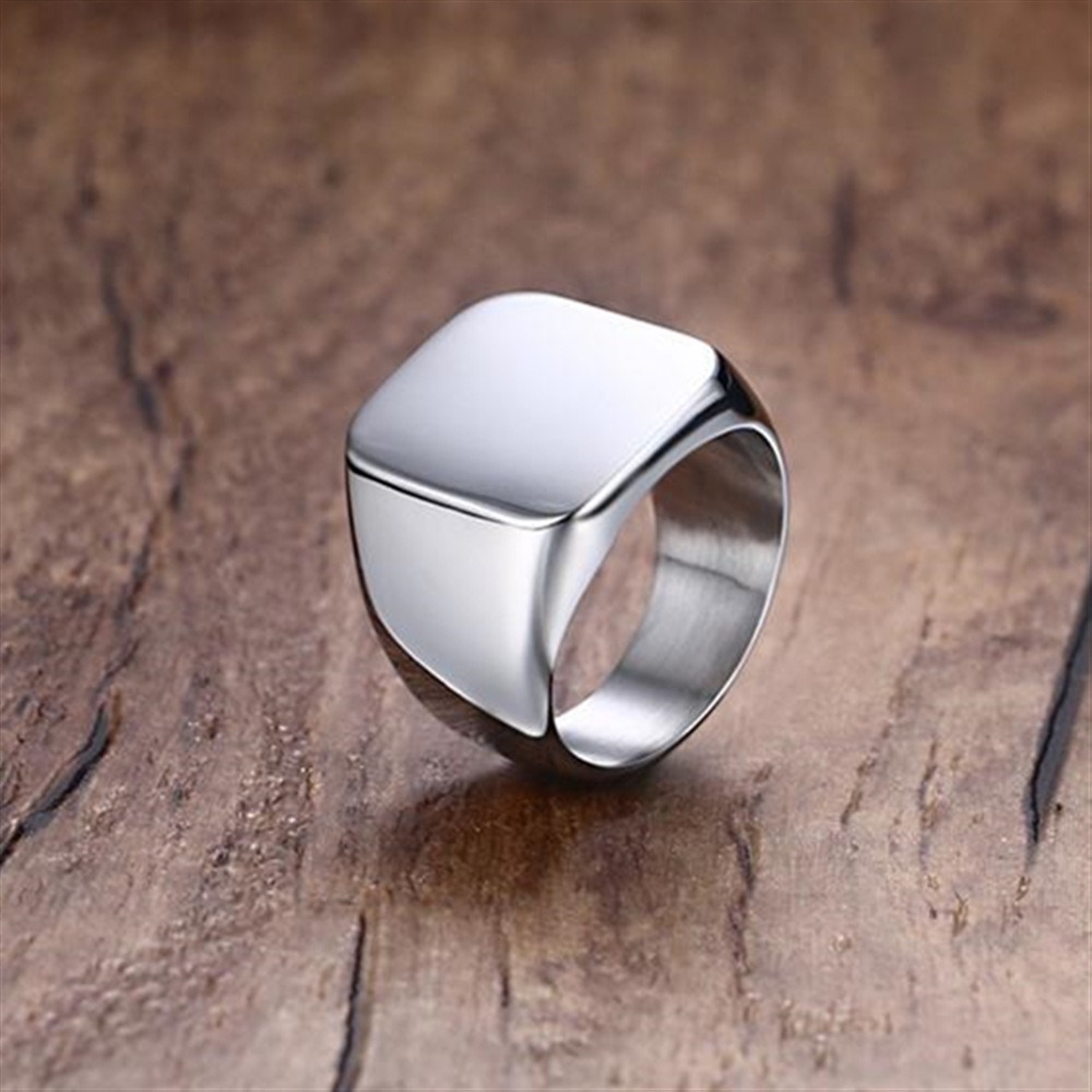 Mode Mannen Zwart Glad Roestvr - Signet Ring Men recensie en prijs