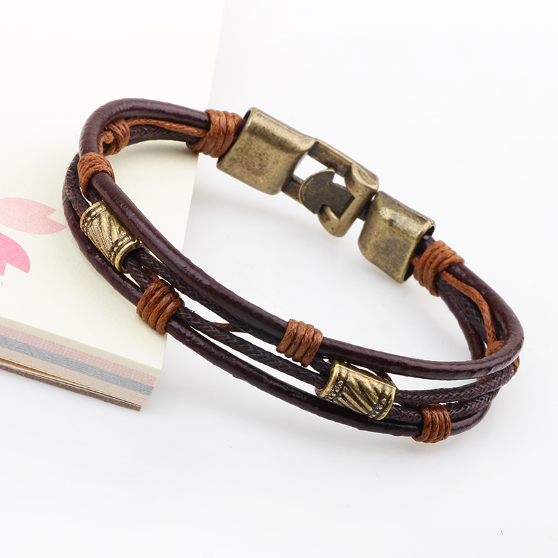 22 cm drie lagen lederen armba - Men'S Accessories Hand Bands recensie en prijs